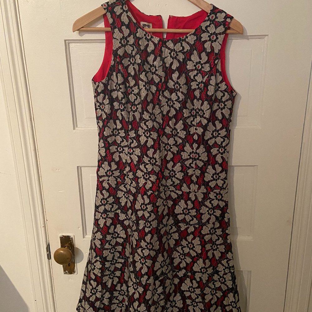 Pink and black size 6 Anne Klein fit & flare dress